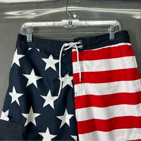 US Polo Ralph Lauren  Swim Trunk Short Mens M American Flag Star Stripe - Picture 3 of 16